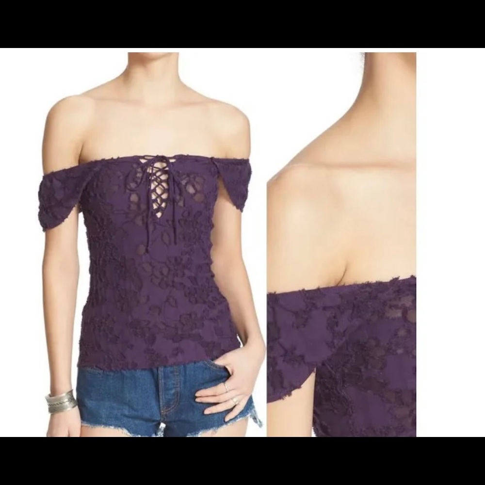 Free People Tops| Free People Purple Popsicle
Lace Up Top | Color: Purple size M